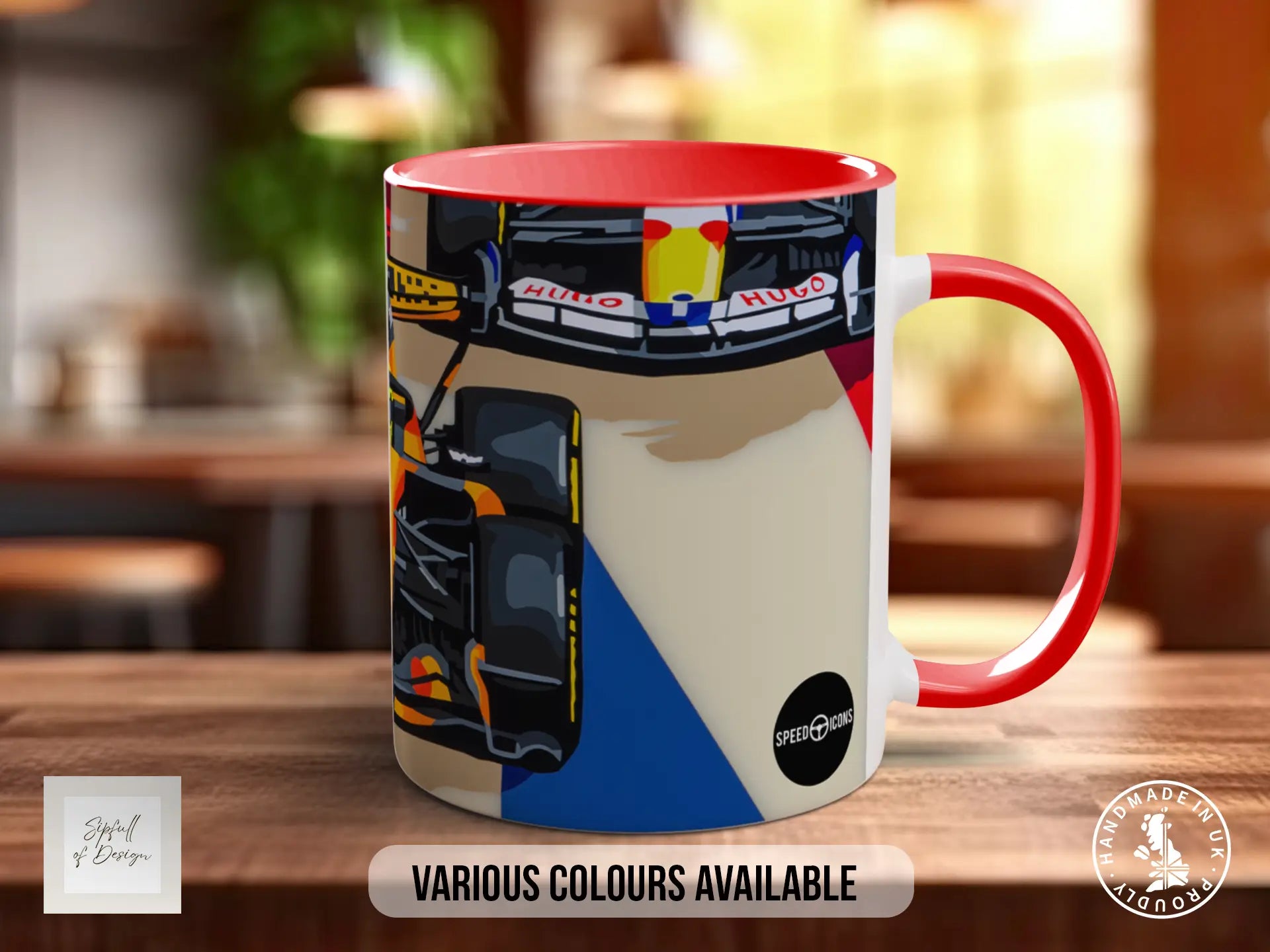 Lando Norris British GP Signature Mug – Joel Clark artwork, right view