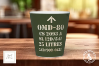 OMD-80 Military Oil Mug | Vintage Army Green Ceramic Cup | Handmade Retro Gift