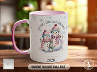 Our First Christmas as a Family Mug | Watercolour Snowman Family Design
