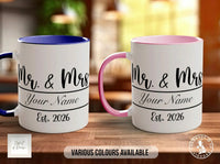 Mr. & Mrs. Personalised Surname Mug Set | Wedding & Anniversary Gift