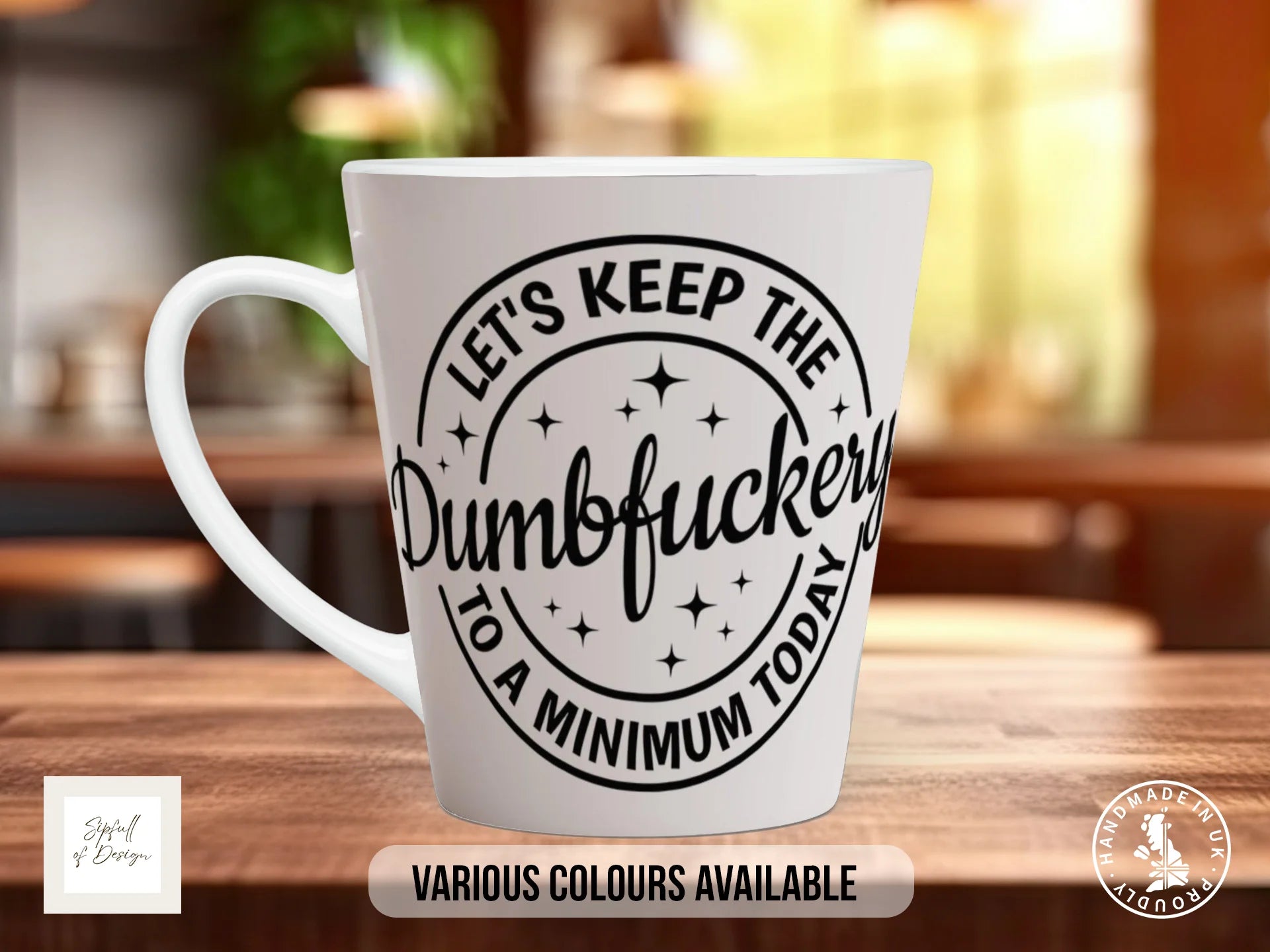 Funny Coffee Mug – Handpressed 11 Ounce Ceramic Mug | Dishwasher Safe, Premium Quality 12oz Latte
