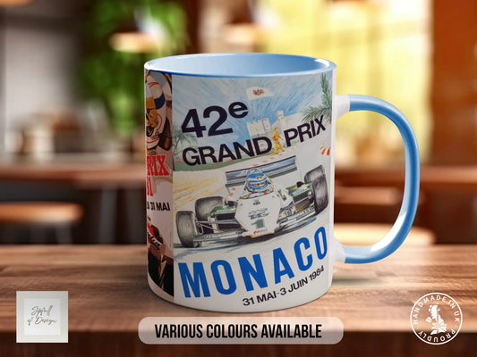 Monaco GP 70s–80s Mug | Vintage Formula 1 Motorsport Gift