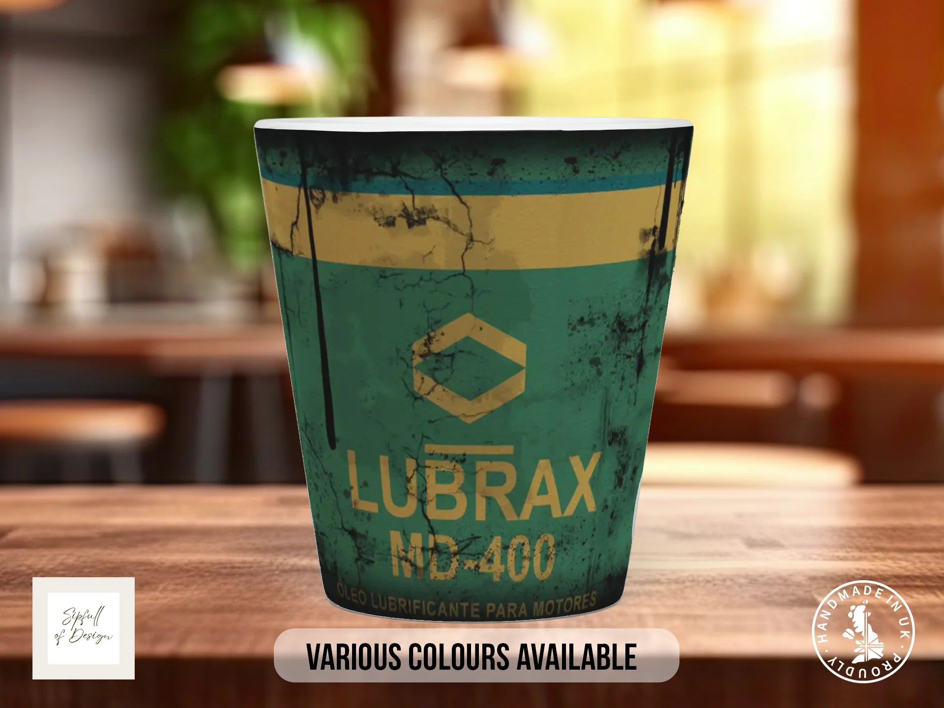 Lubrax Motor Oil Mug – Vintage Retro Garage Coffee Cup Gift 12oz Latte