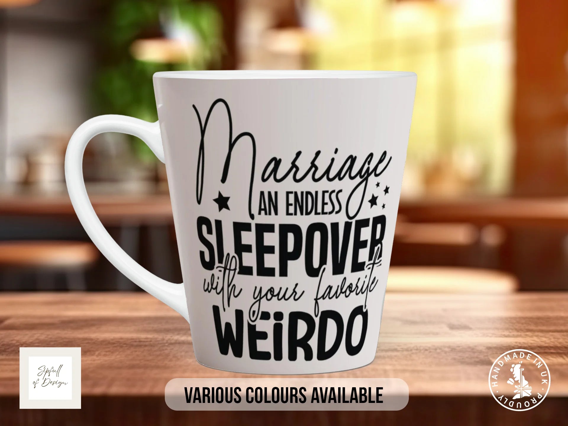 Marriage: An Endless Sleepover With Your Favourite Weirdo Mug | Funny Wedding Gift 12oz Latte