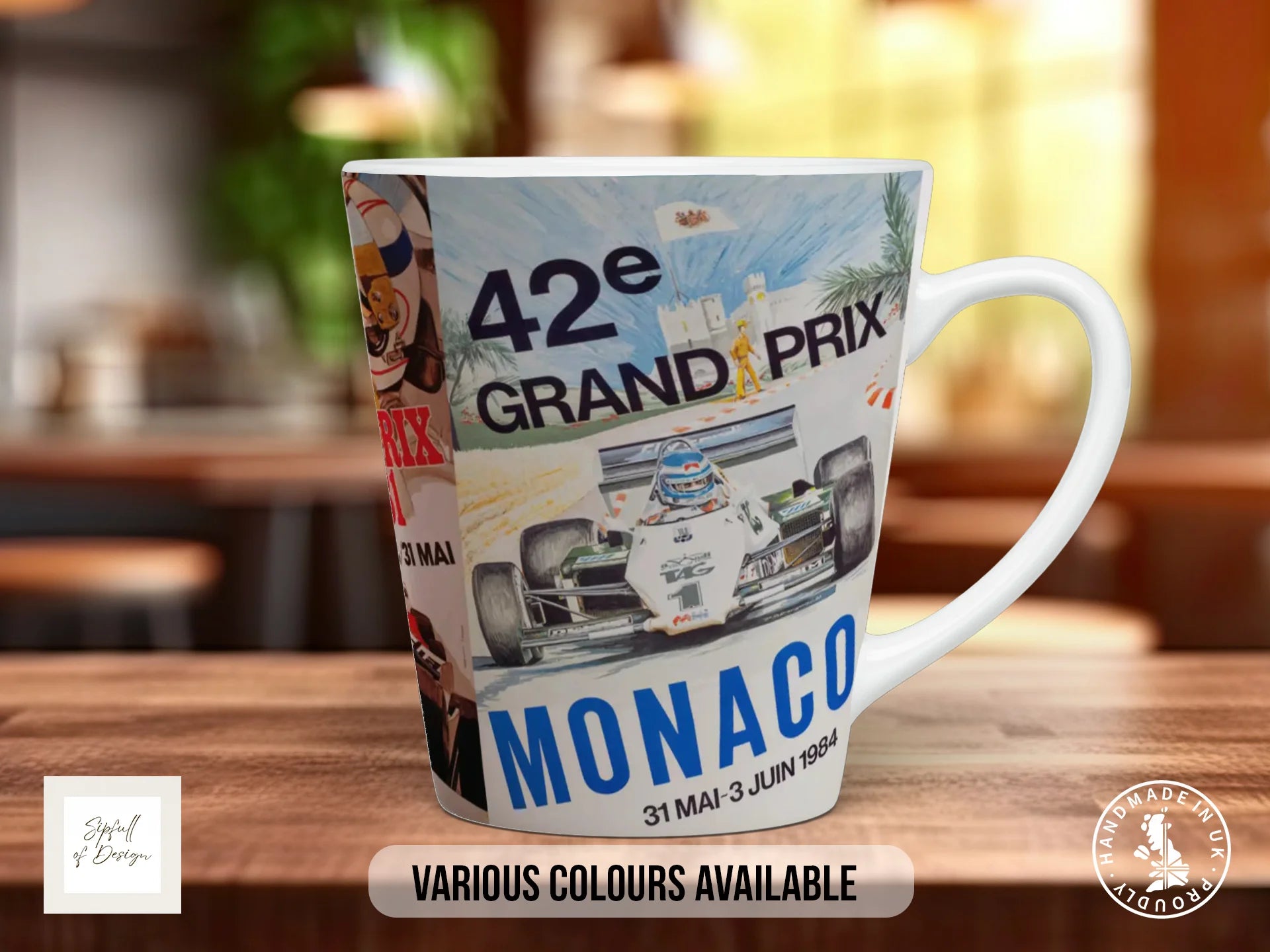 Monaco GP 70s–80s Mug | Vintage Formula 1 Motorsport Gift 12oz Latte