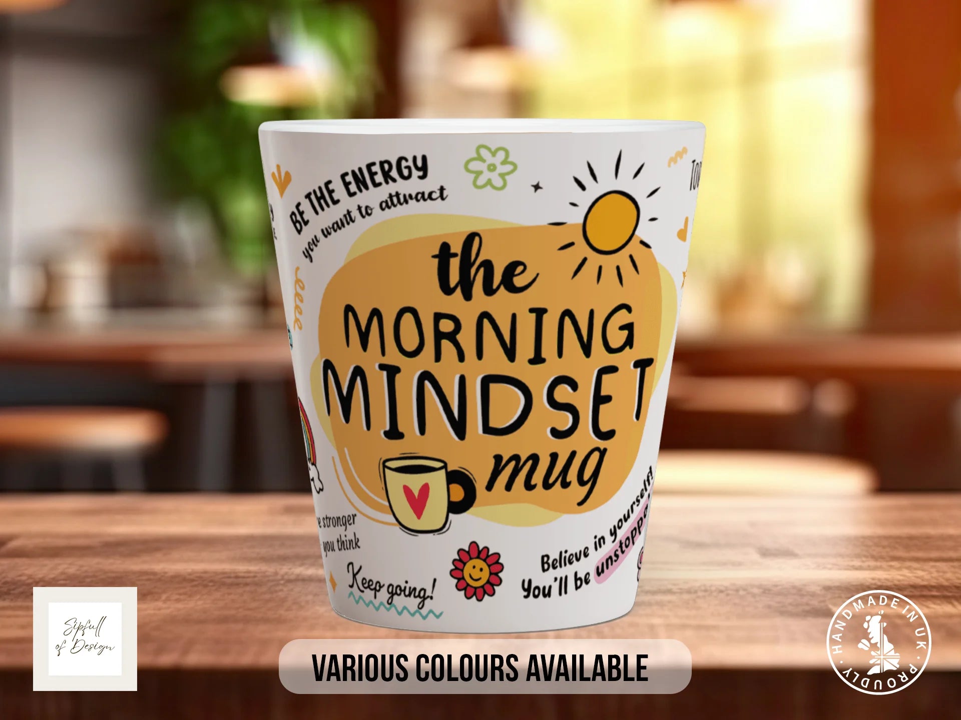 Morning Mindset Mug | Positive Affirmations Gift 12oz Latte