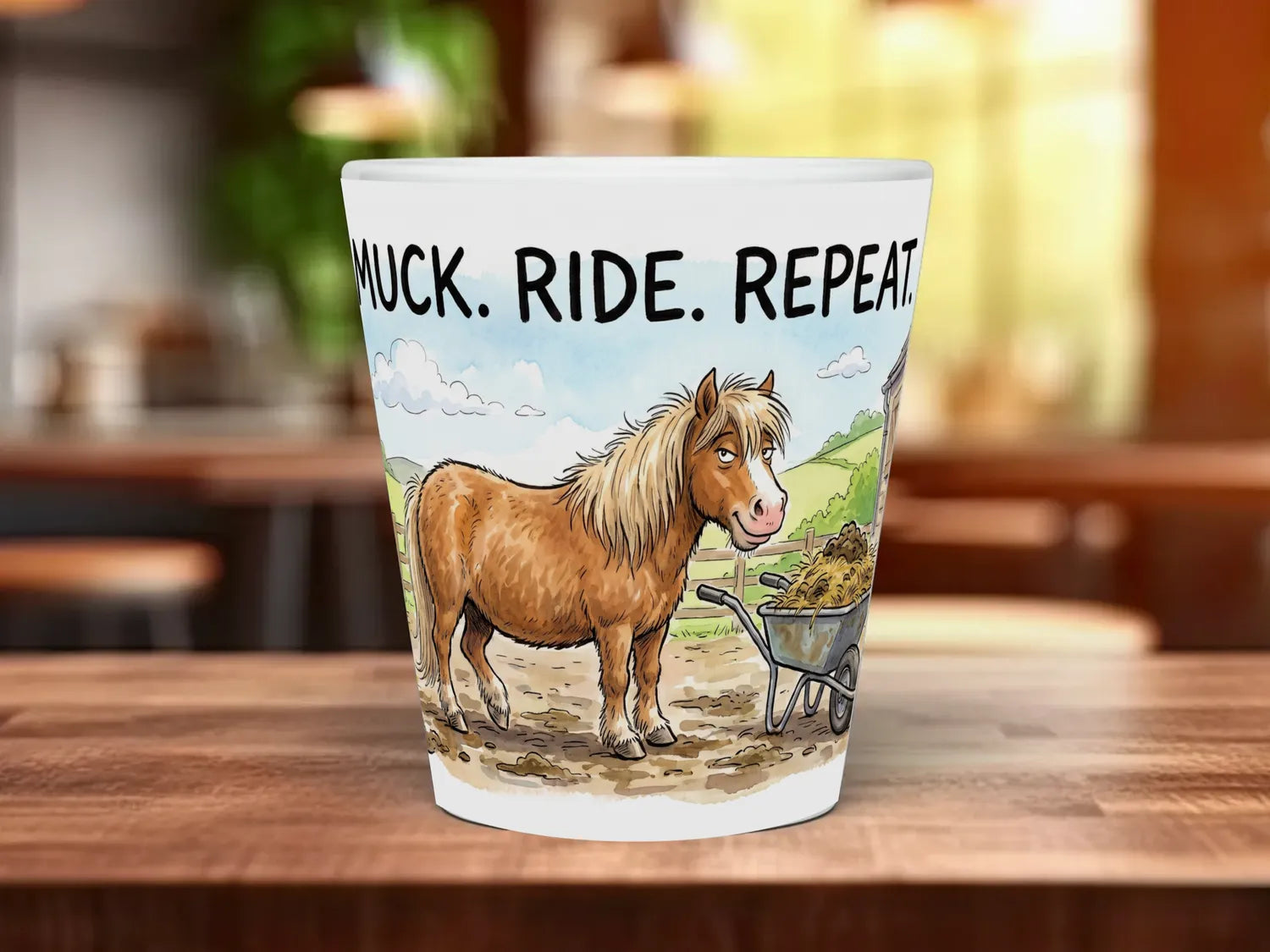 Muck Ride Repeat Mug | Funny Horse Owner Gift 12oz Latte