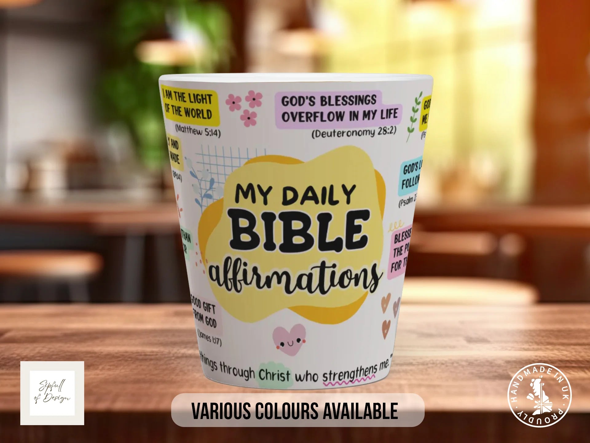 My Daily Bible Affirmations Mug | Christian Scripture Gift Mug 12oz Latte