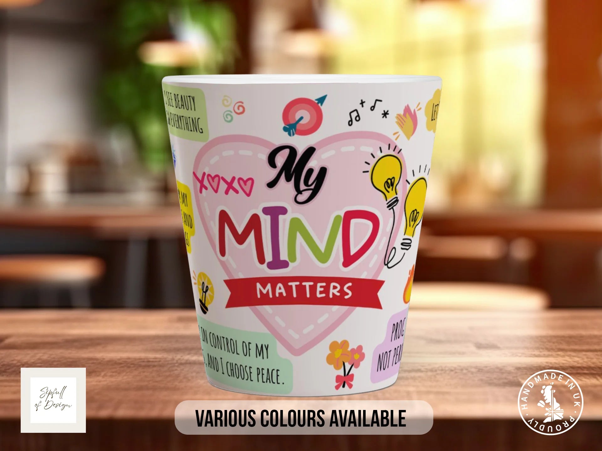 My Mind Matters Mug | Illustrated Mental Health Gift Mug 12oz Latte