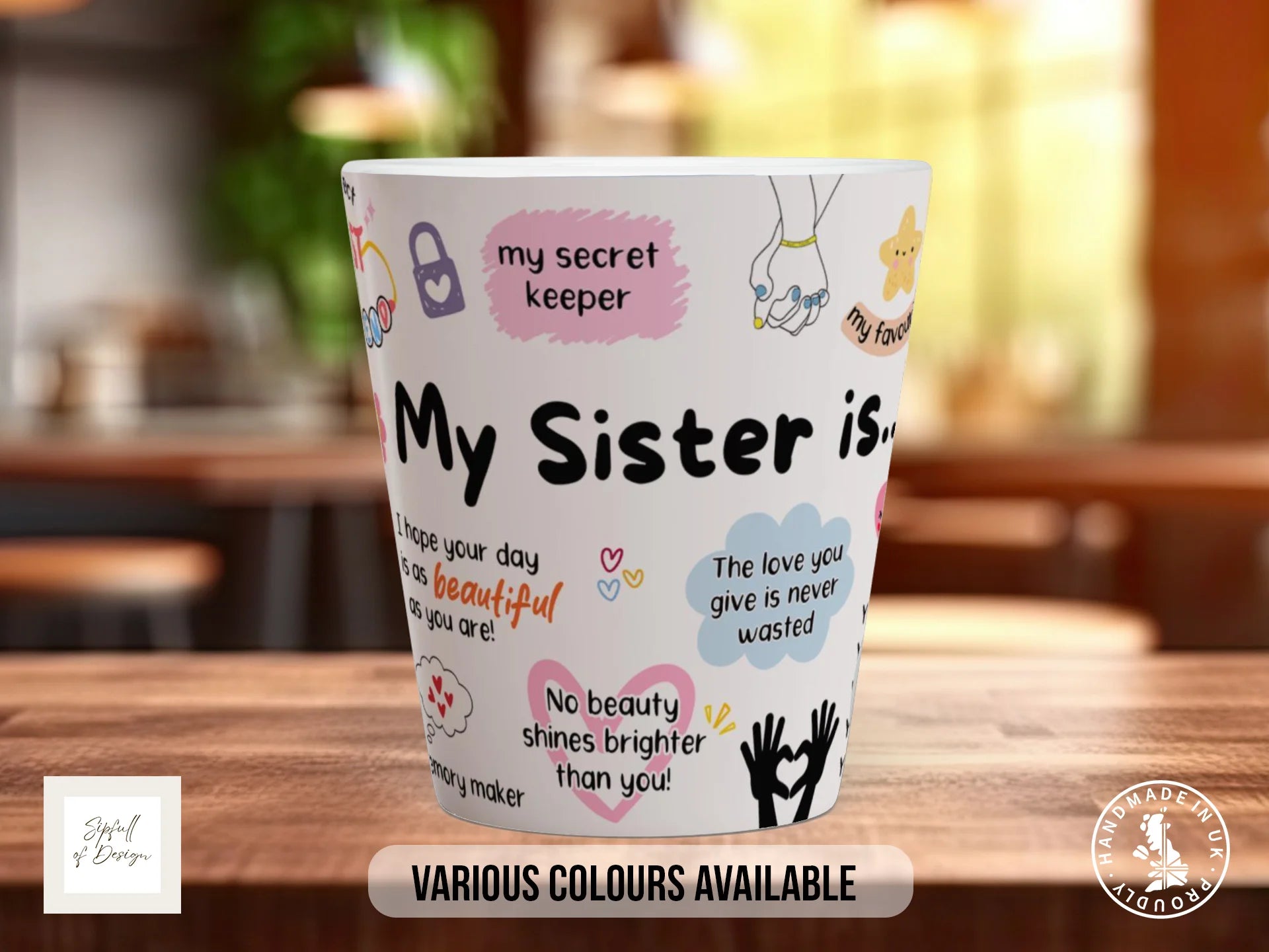 My Sister Is Mug | Illustrated Sister Gift Mug 12oz Latte