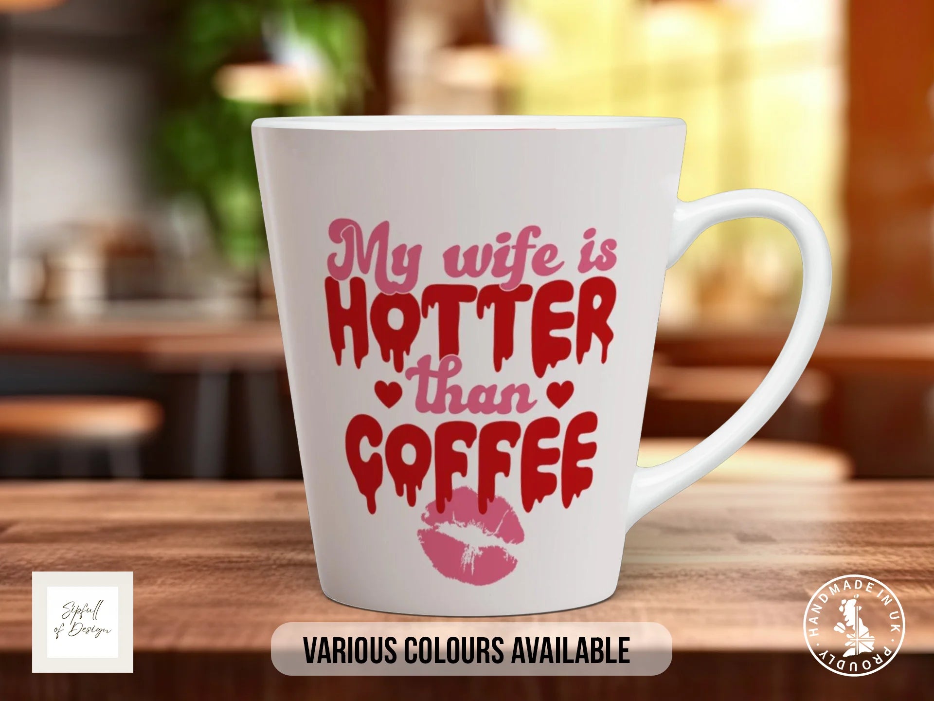 My Wife Is Hotter Than Coffee Mug | Funny Valentine's Gift for Husbands 12oz Latte