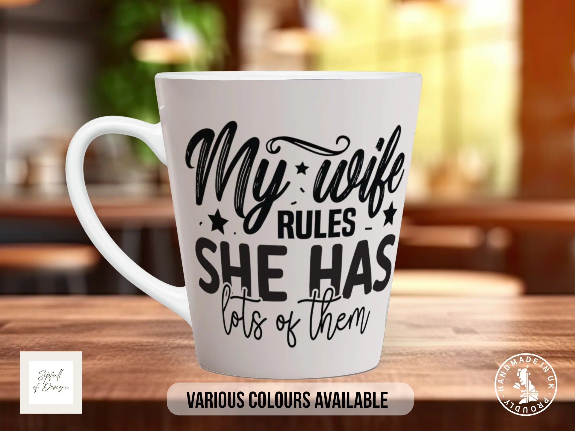 My Wife Rules She Has Lots of Them Mug | Funny Husband Gift 12oz Latte
