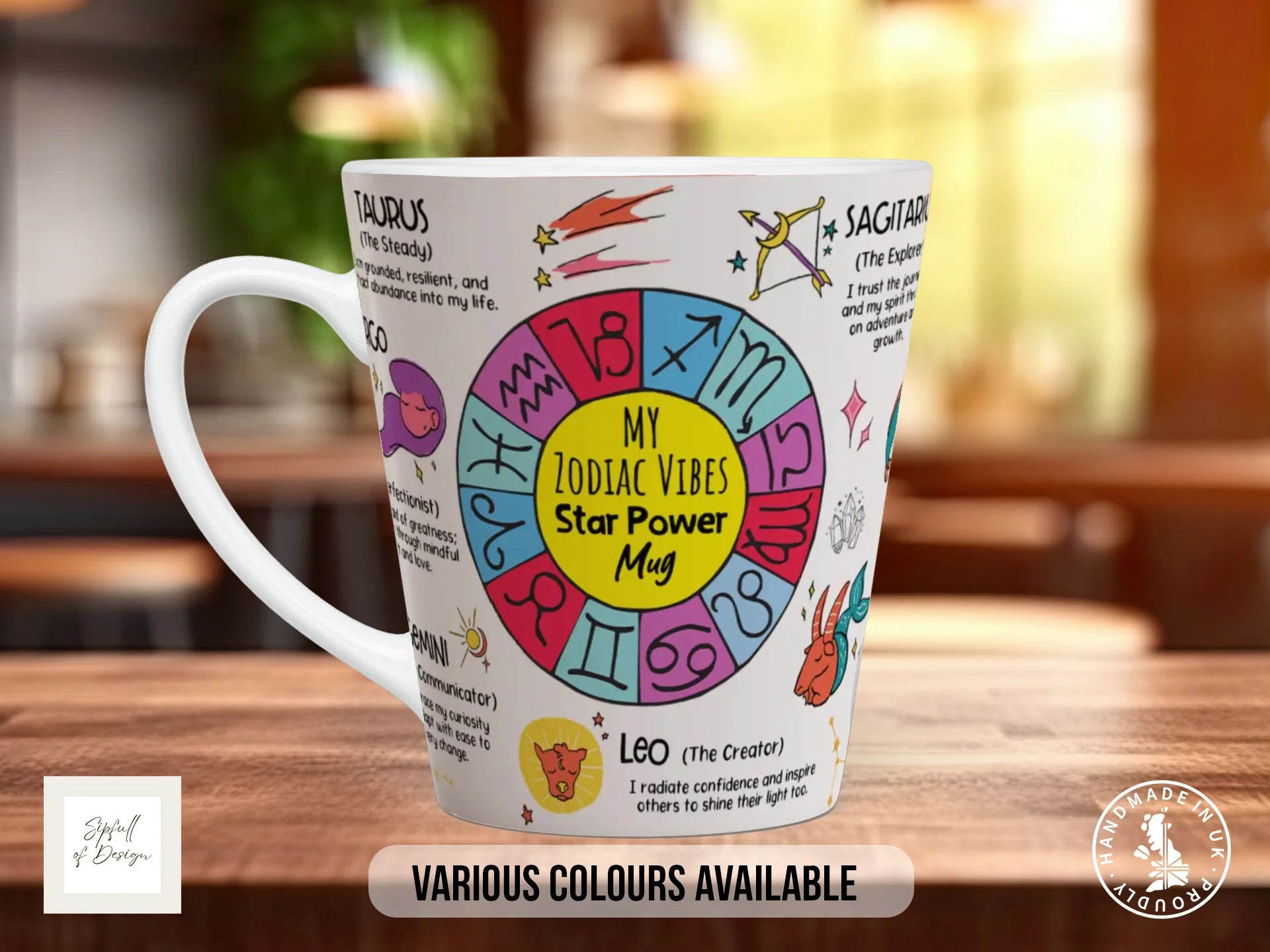 My Zodiac Vibes Star Power Mug | All 12 Signs | Astrology Gift 12oz Latte