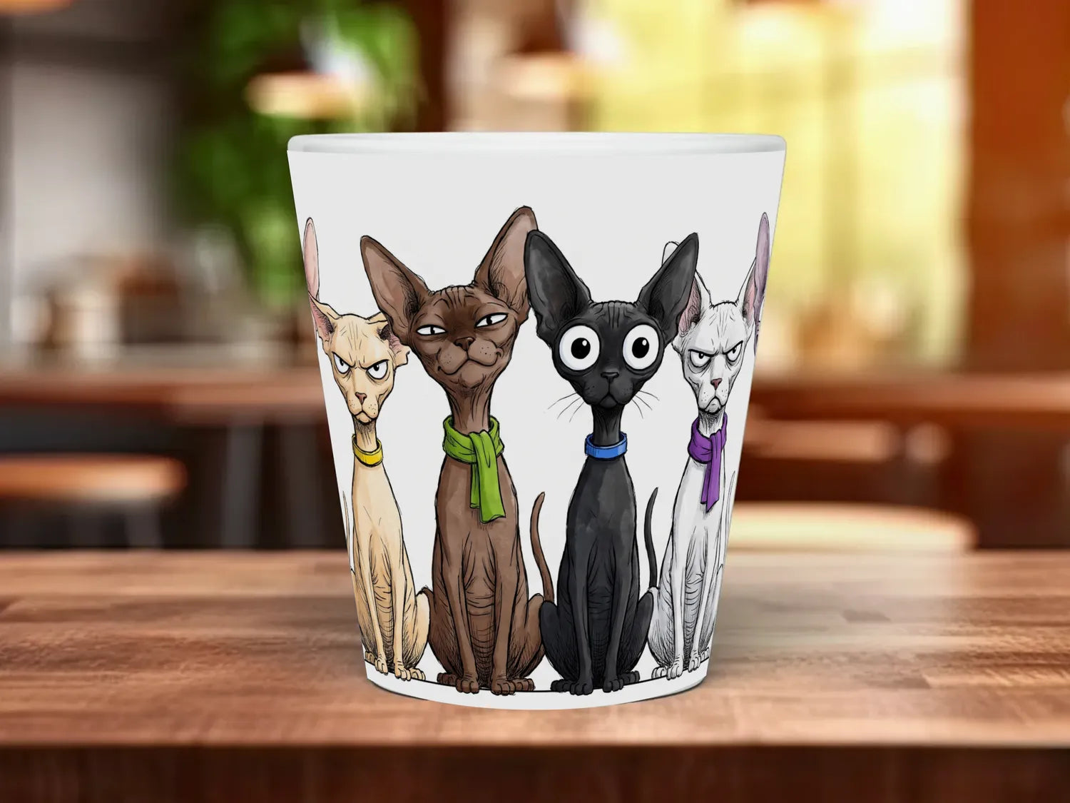Natural Sphynx Cats Mug | Funny Hairless Cat Lover Gift 12oz Latte