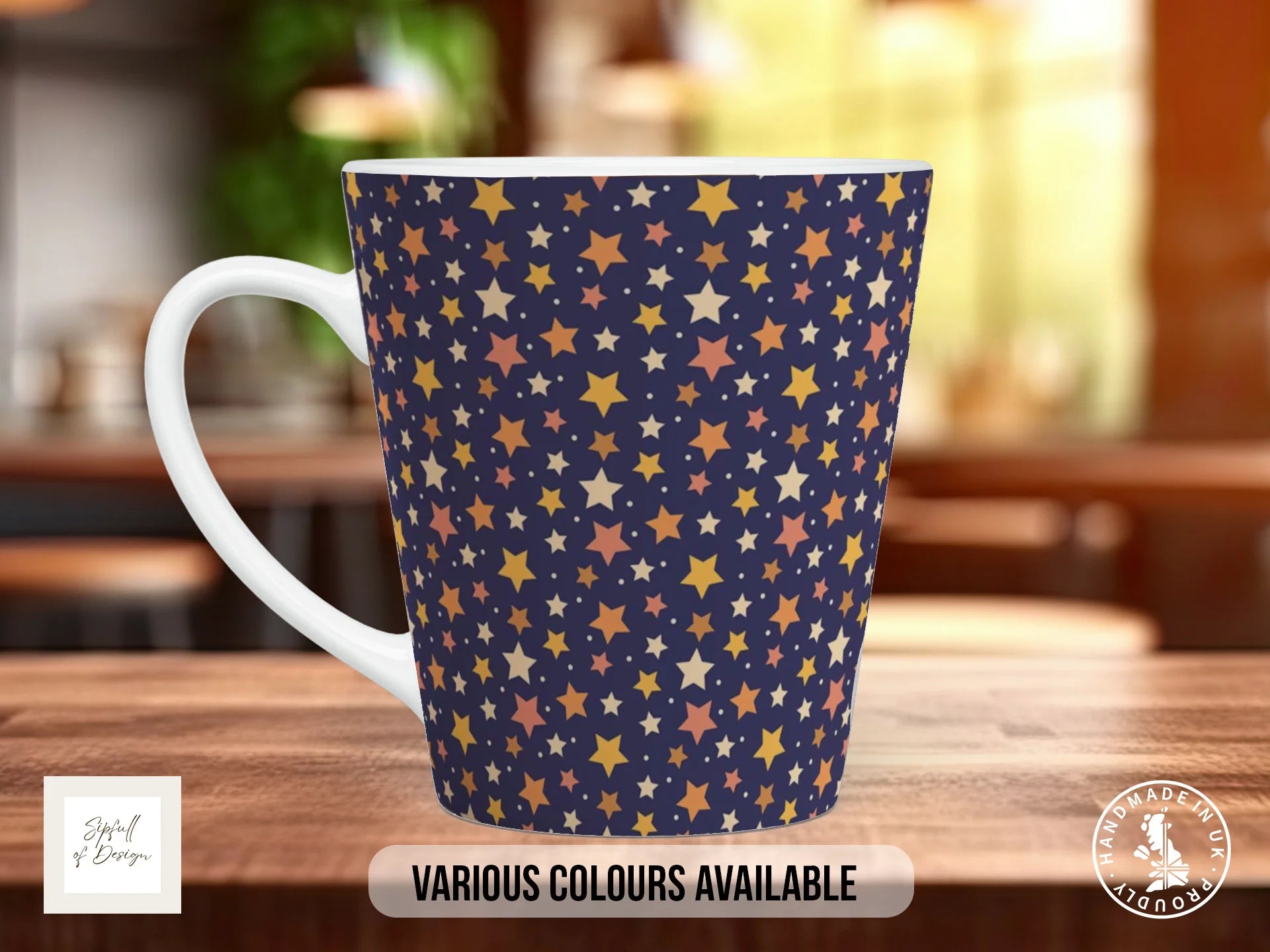 Stars Full Wrap Mug – Design 12 | Harvest Moon Constellation Sky | Art Mug 12oz Latte