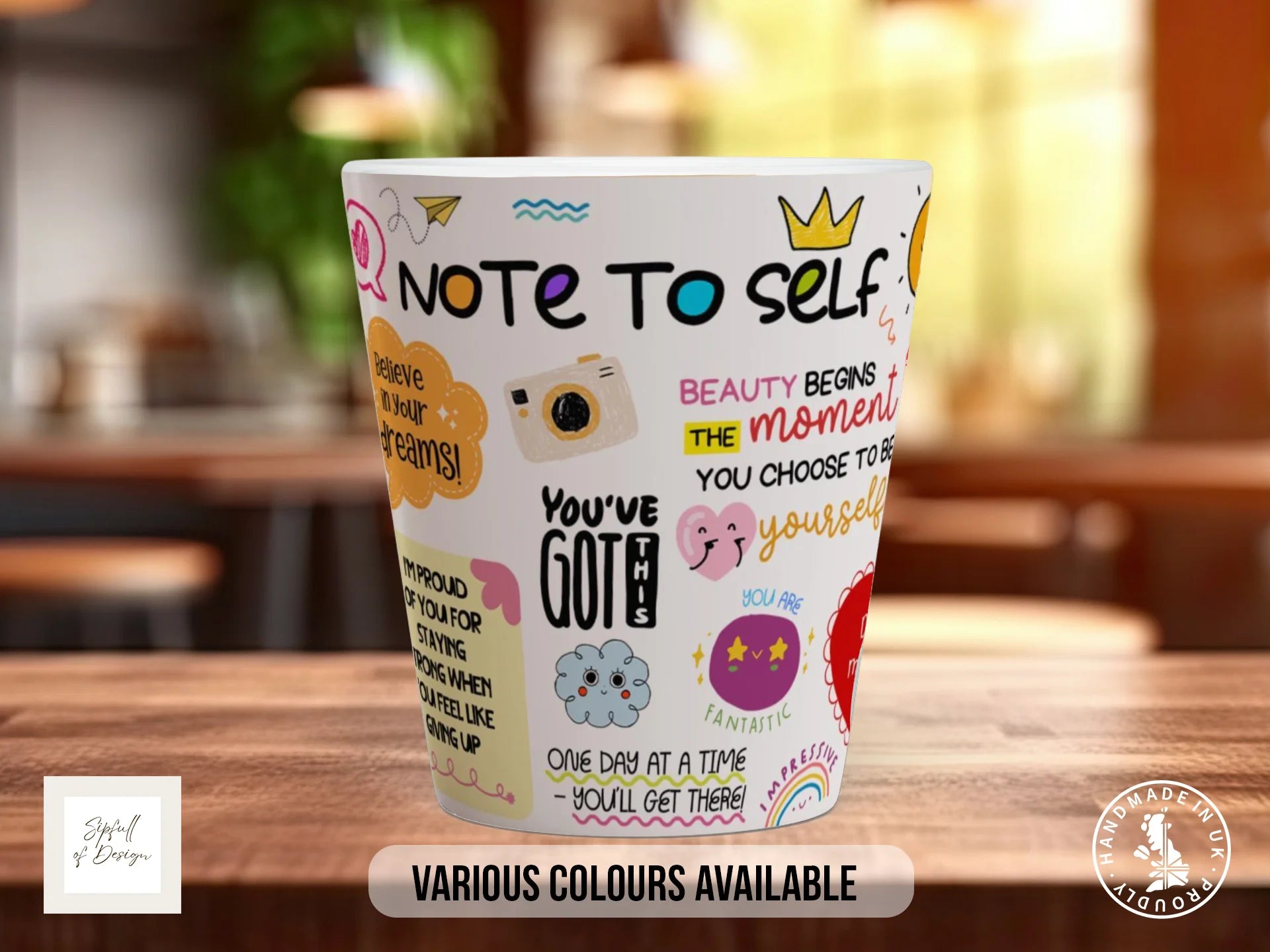 Note to Self Mug | Uplifting Affirmations Gift 12oz Latte