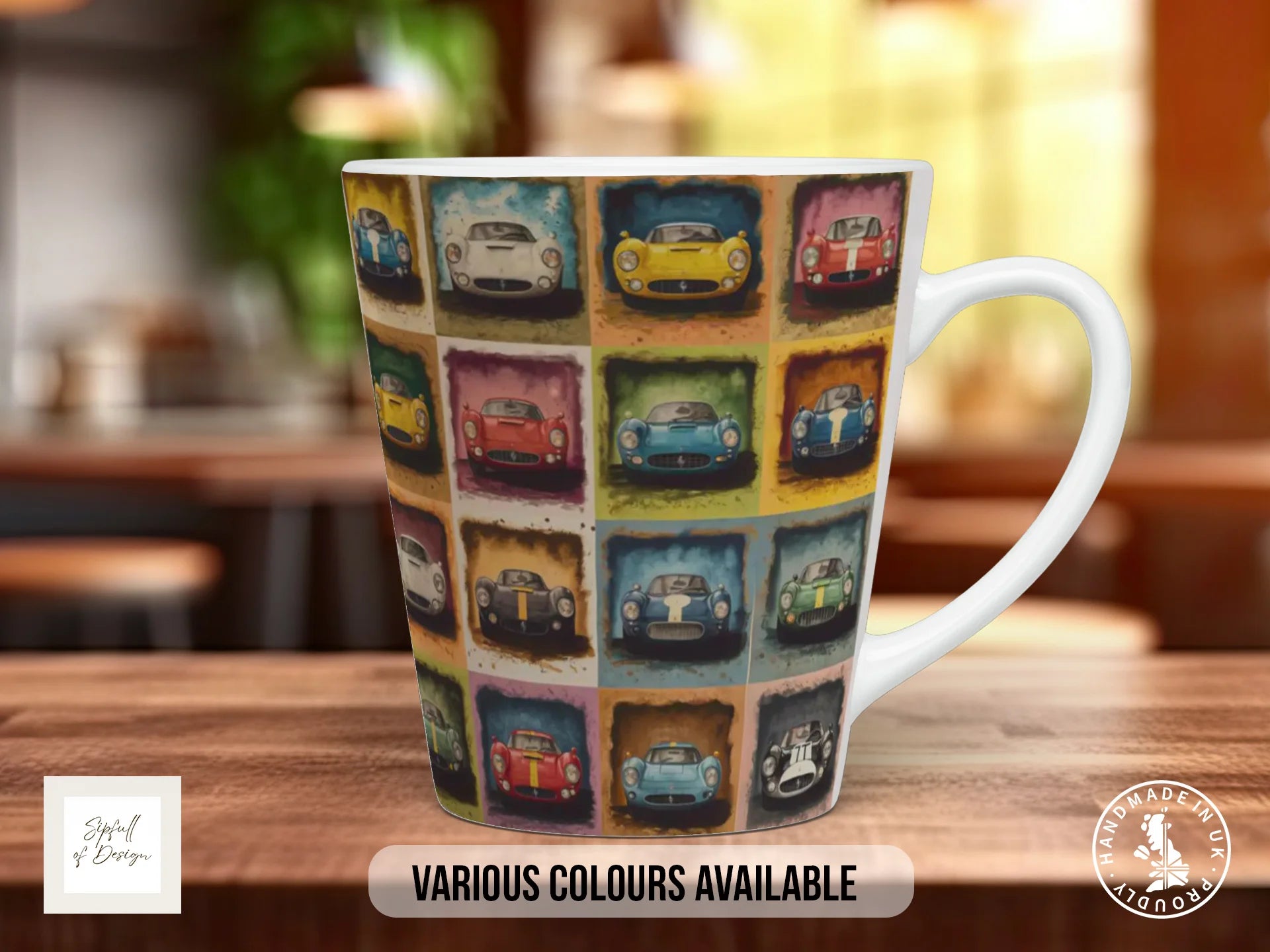 Old Racing Cars Mug | Vintage 1950s & 60s Sports Car Gift 12oz Latte