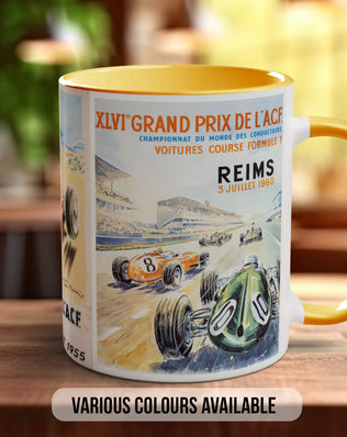 Grand Prix 1950s Mug | Vintage Formula 1 Racing Poster Gift