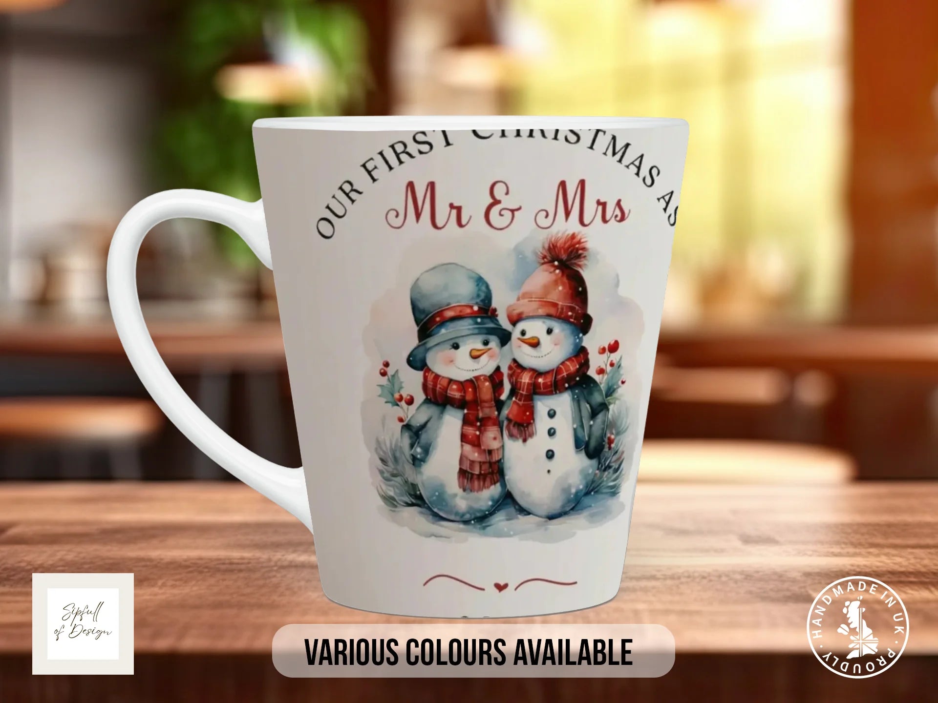Our First Christmas as Mr & Mrs Mug | Newlywed Christmas Gift 12oz Latte