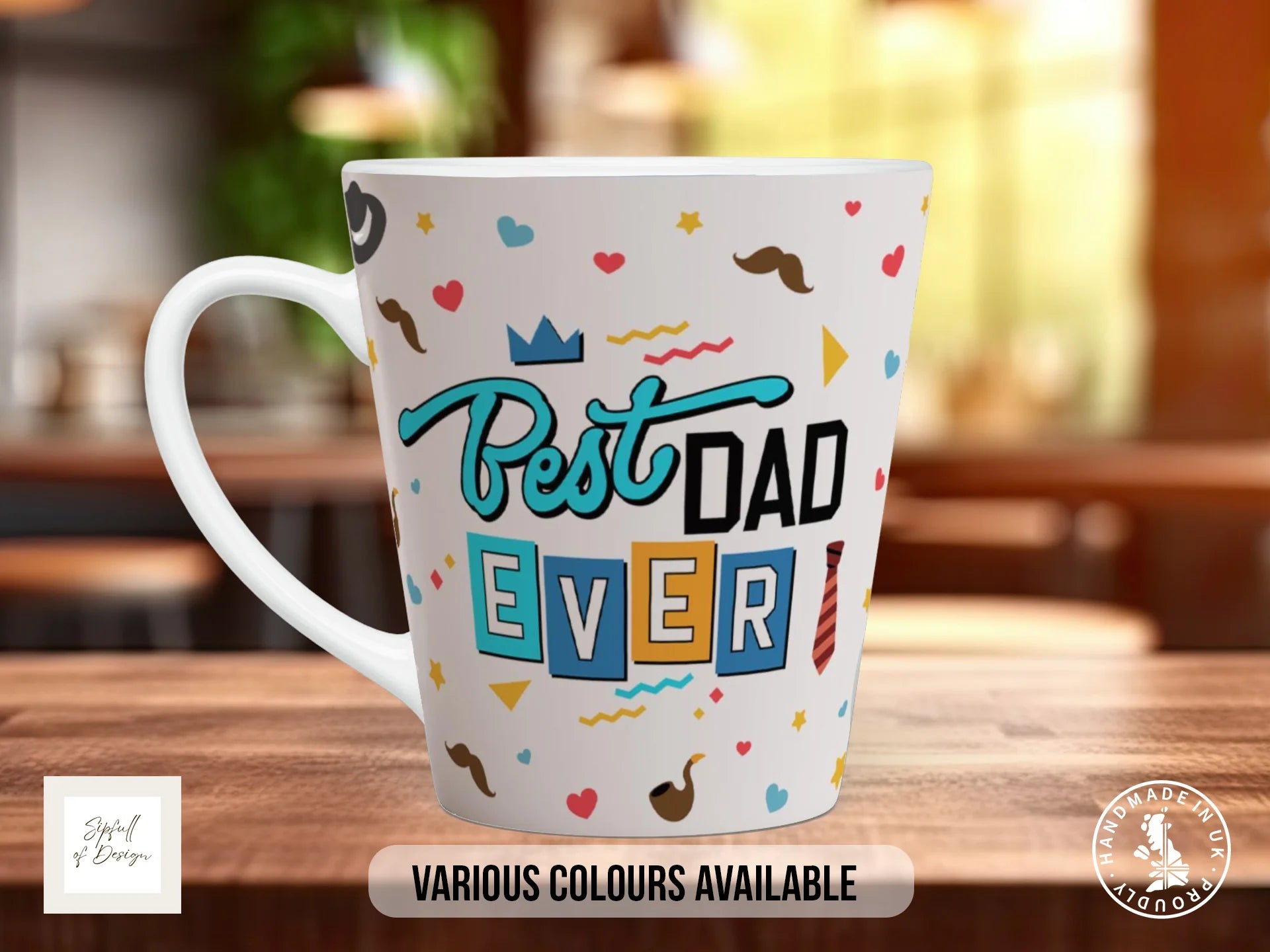 Personalised Best Dad Fist Bump Mug | Add Kids' Names 12oz Latte
