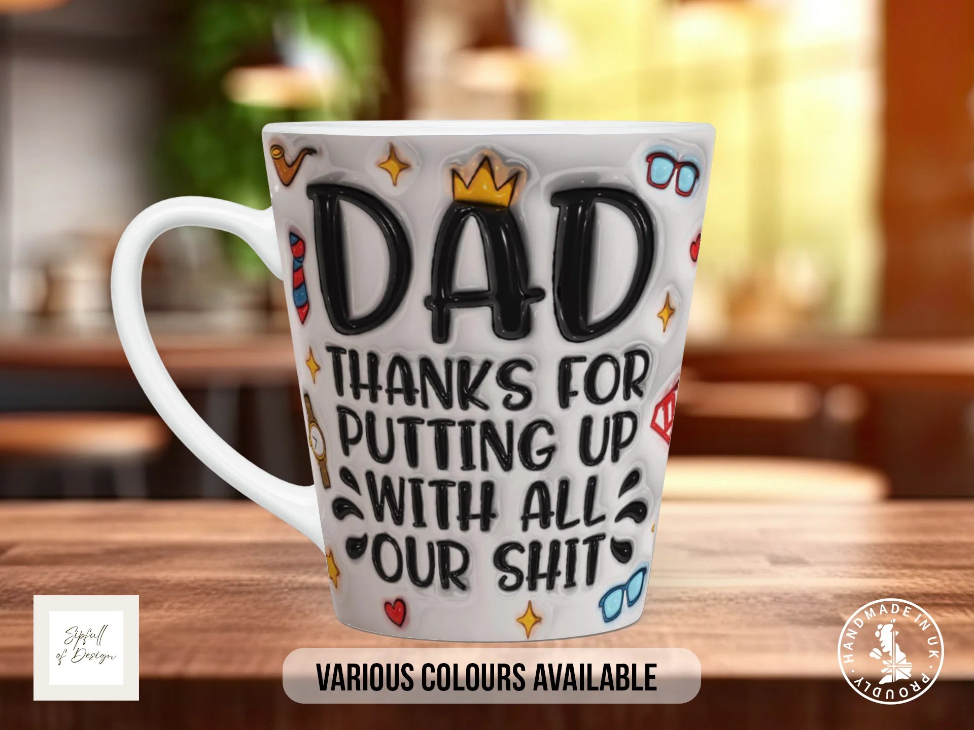 Daddy's Little Sh*ts Mug | Personalised Funny Dad Gift 12oz Latte