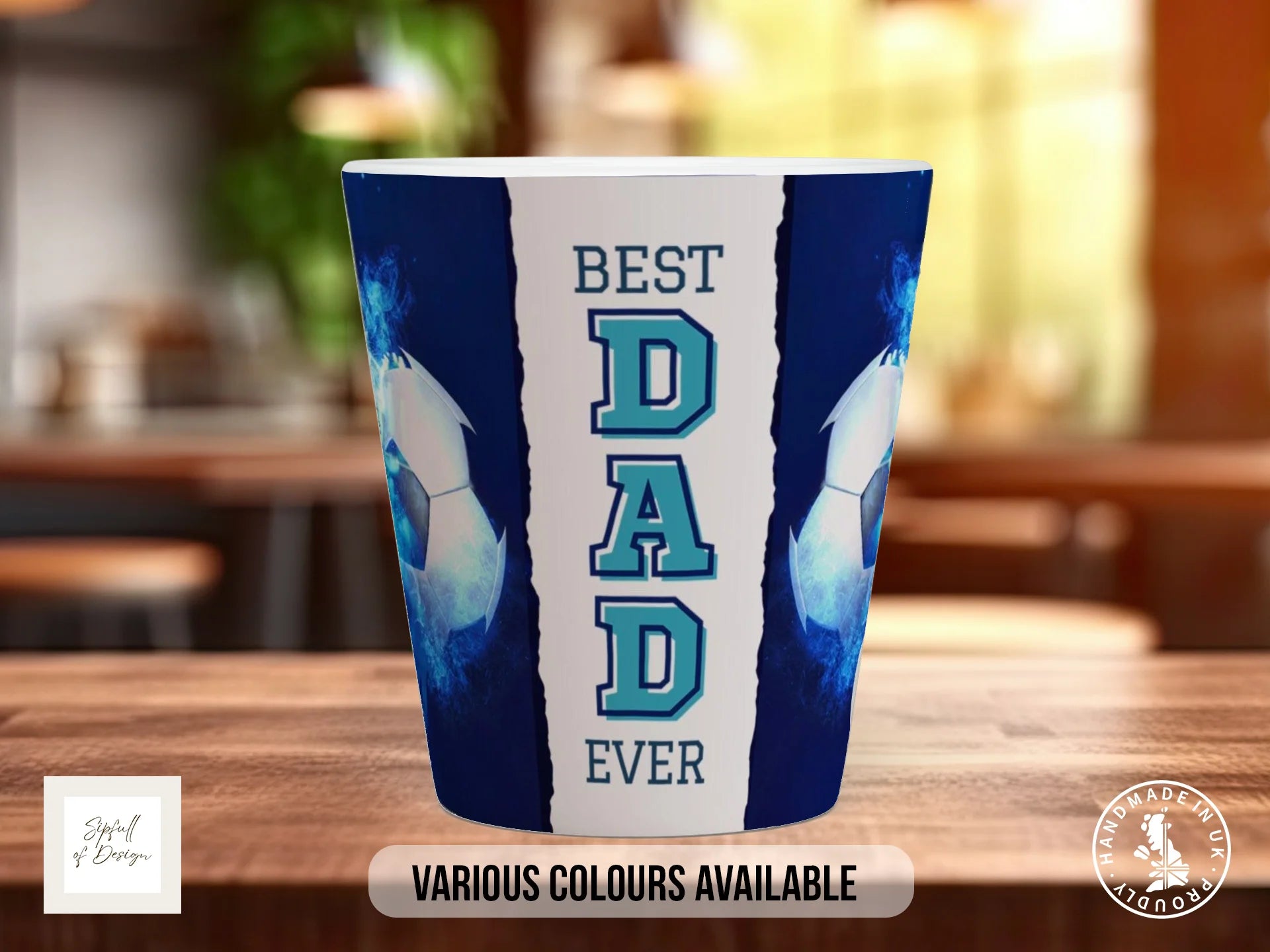 Best Dad Ever Football Mug | Father's Day Gift for Football Dads 12oz Latte