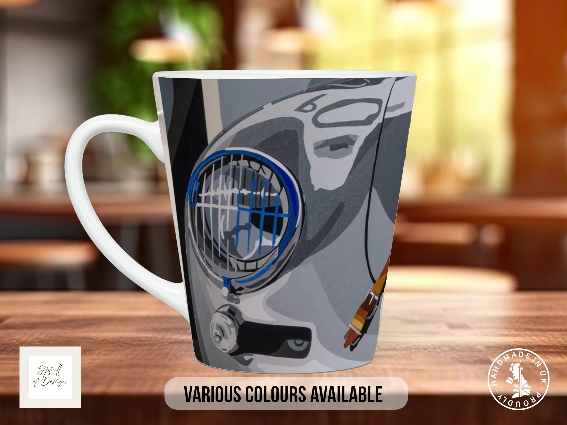 Porsche 356 Mug | Joel Clark Signature — Goodwood Paddock 12oz Latte