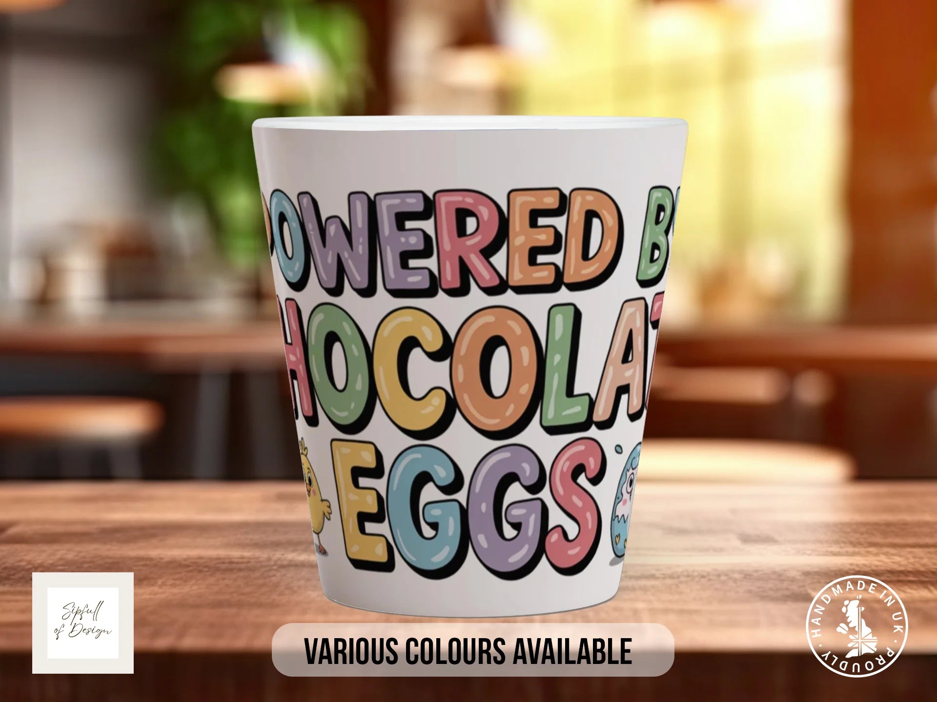 Powered by Chocolate Eggs Mug | Funny Easter Gift 12oz Latte