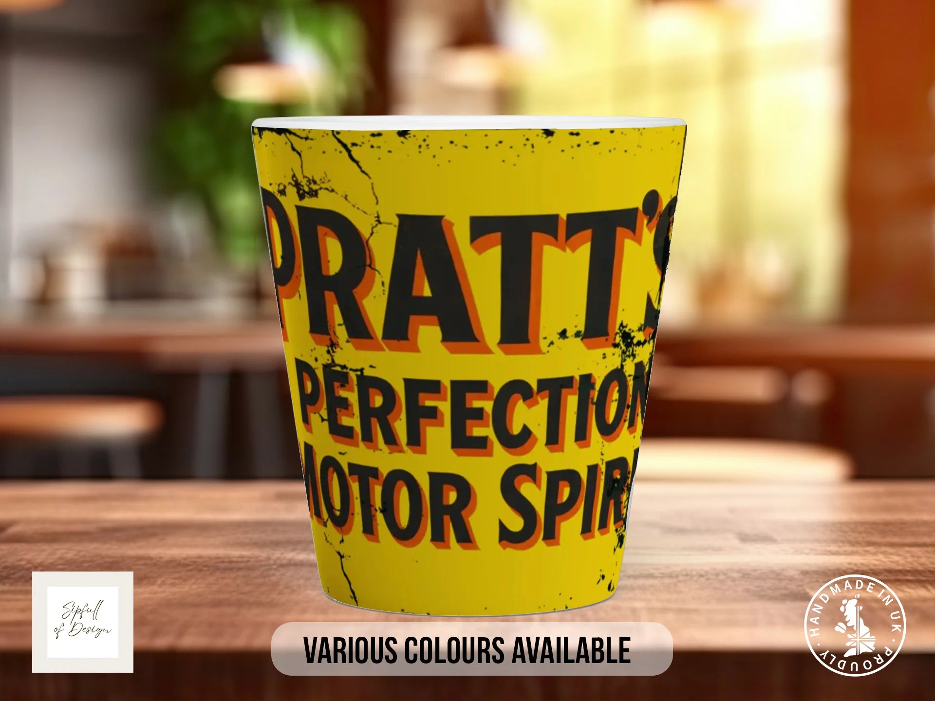 Pratt's Perfection Motor Spirit Mug | Vintage British Petrol Gift 12oz Latte