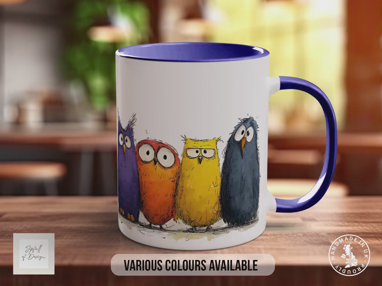 Funny Owl Mug | Quirky Animal Design, Handmade Ceramic Coffee Cup