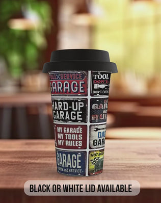 Hot Rod Dad Mechanic Travel Mug – Retro Garage Workshop Insulated Cup