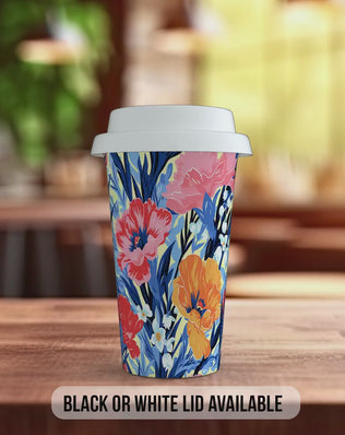 Birth Month Flowers Mug – Insulated Travel Mug With January Carnation Snowdrop Design