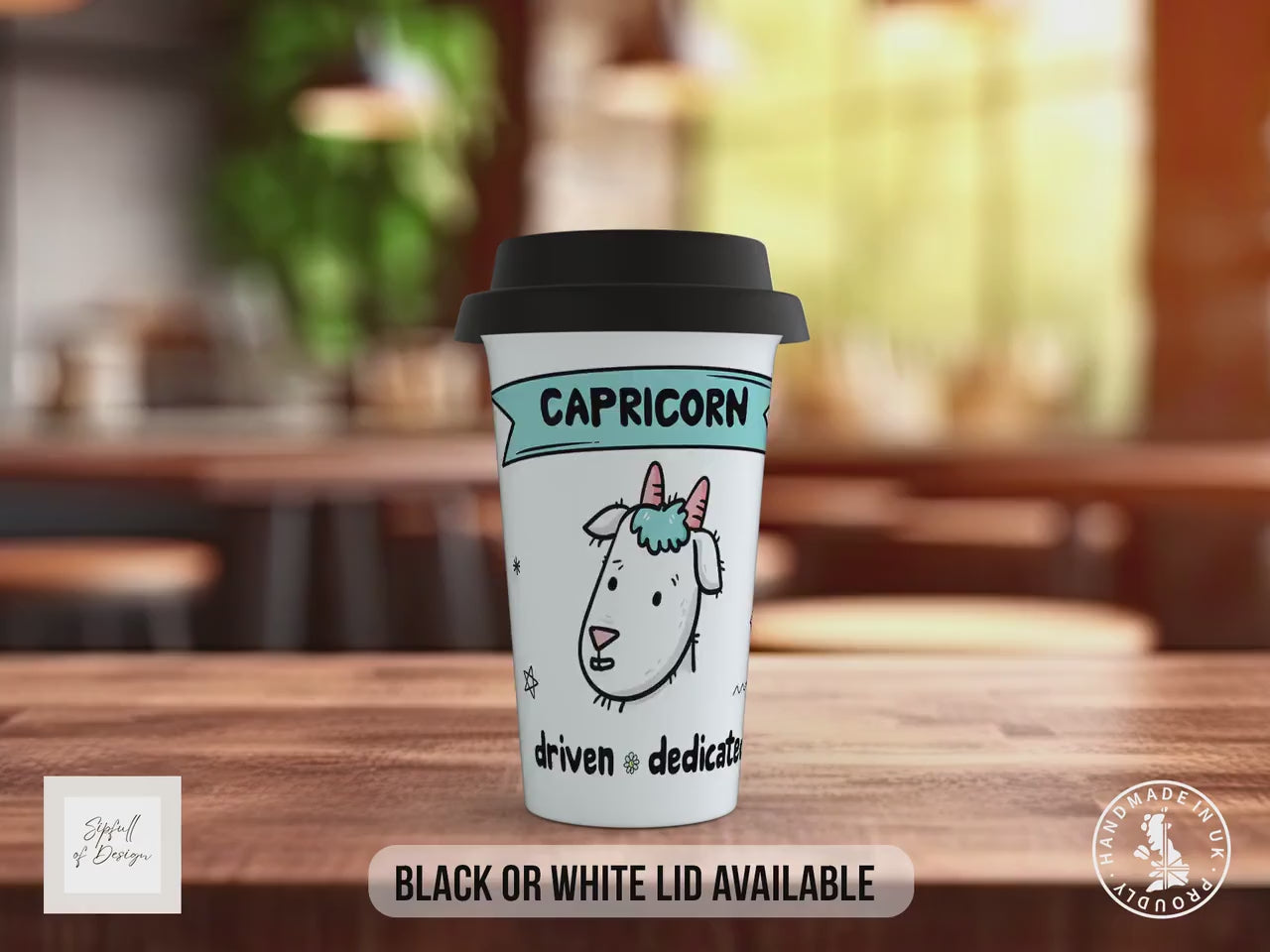 Capricorn Travel Mug – Zodiac Star Sign Insulated Coffee Cup Gift