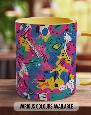 Abstract Comic Pop Pattern Full Wrap Coloured Art Mug - Design 2