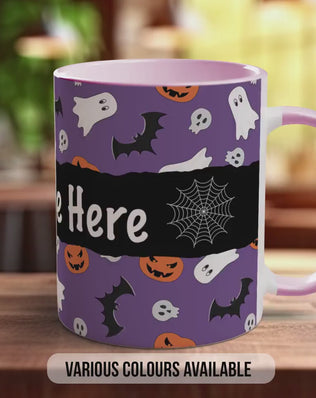 Personalised Halloween Mug – Custom Name Ghost & Pumpkin Coffee Cup