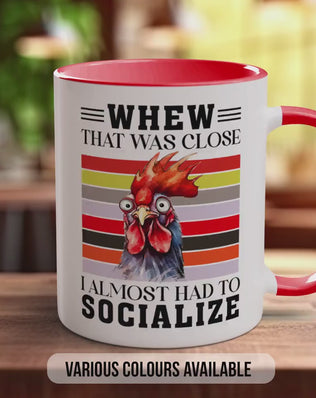 Funny Socialised Mug – Handmade Ceramic, Dishwasher Safe, Unique Coloured Coffee Mug