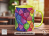 Watercolour Rainbow Stained Glass Pattern Full Wrap Coloured Art Mug - Design 7
