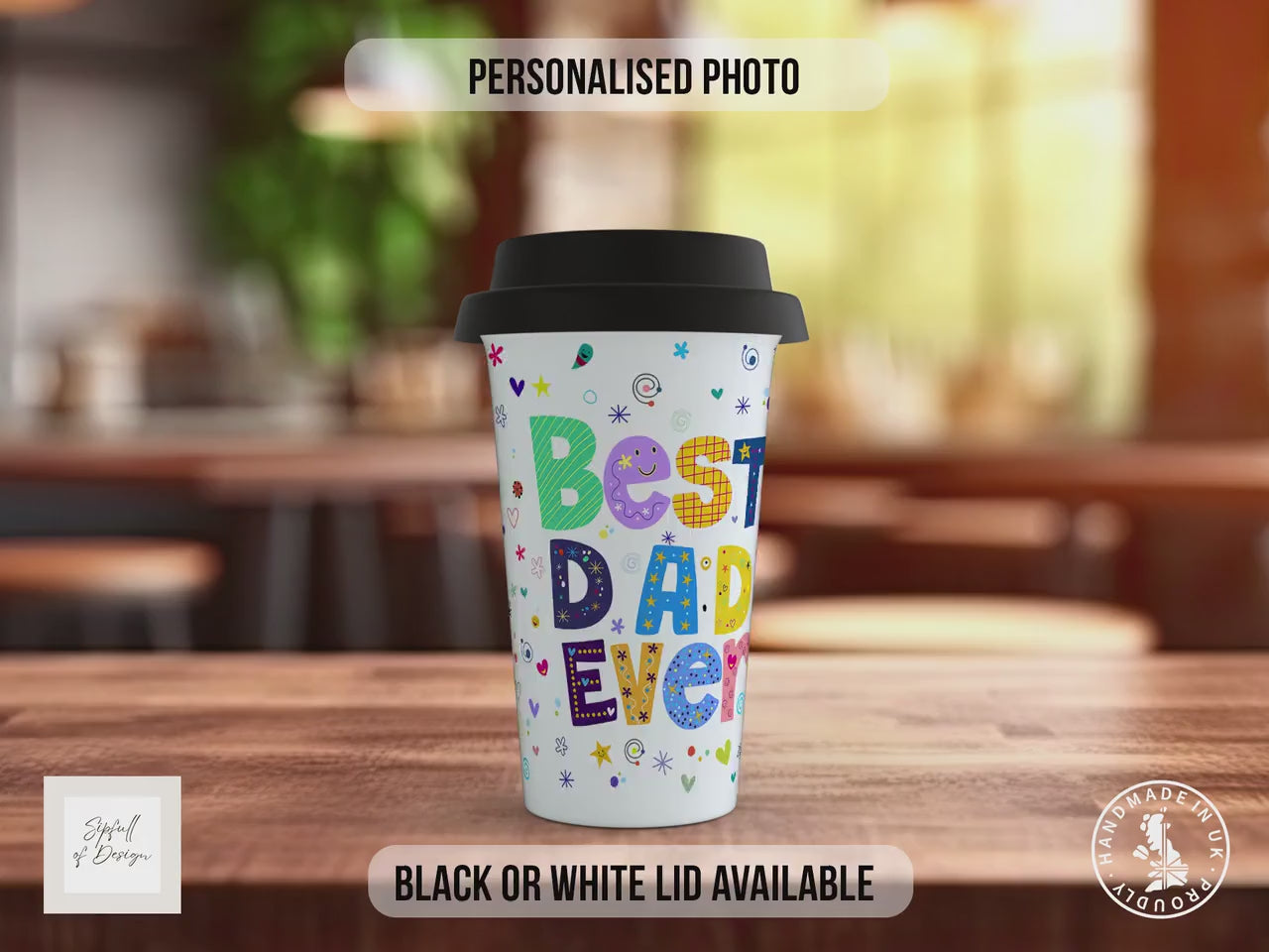 Best Dad Ever Travel Mug – Personalised Photo Gift with Blue Shirt, Father’s Day Insulated Mug, Custom Dad Coffee Cup