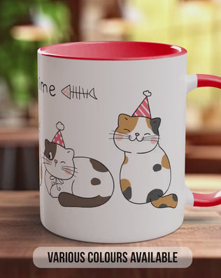 Cute Cat Mug – Handmade Colourful Cat Coffee Cup With Smash Proof Packaging