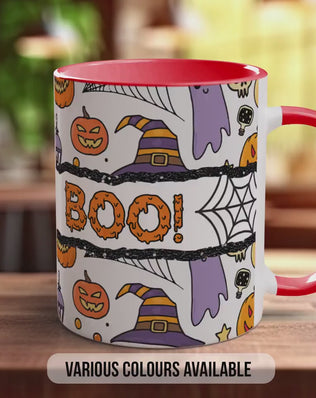 BOO! Halloween Mug – Pumpkin & Ghost Coffee Cup – Spooky Autumn Gift