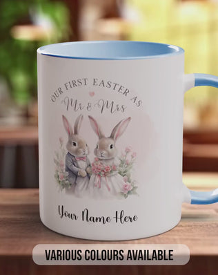 First Easter As Mr & Mrs Bunny Personalised Mug