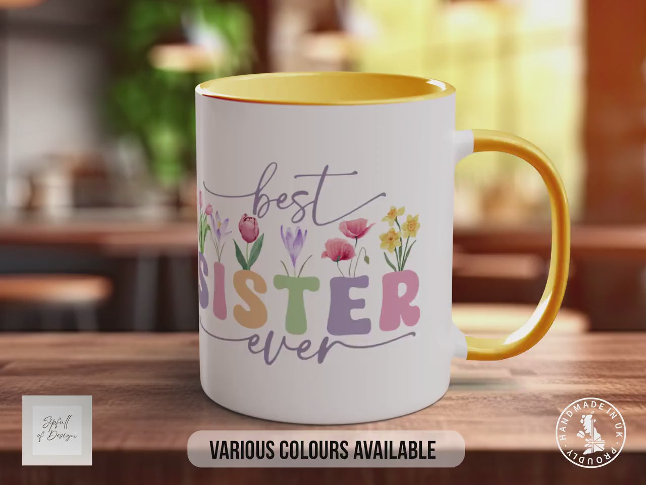 Best Sister Ever Mug - Ideal Gift - Coloured 11oz, Bone China 10oz and 15oz and Latte 12oz options