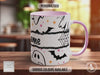 Personalised Ghost Halloween Mug – Custom Name Coffee Cup with Bats & Cobwebs – Spooky Autumn Gift