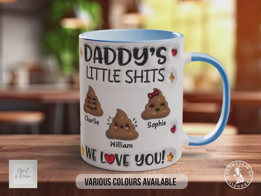 Daddy's Little Sh*ts Mug | Personalised Funny Dad Gift