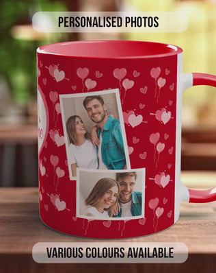 Personalised Be My Valentine Photo Mug Valentines Coloured Mug - Custom Photos