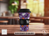 Personalised Halloween Travel Mug – Ghosts, Pumpkins & Bats Design – Custom Name Coffee Cup with Black or White Lid