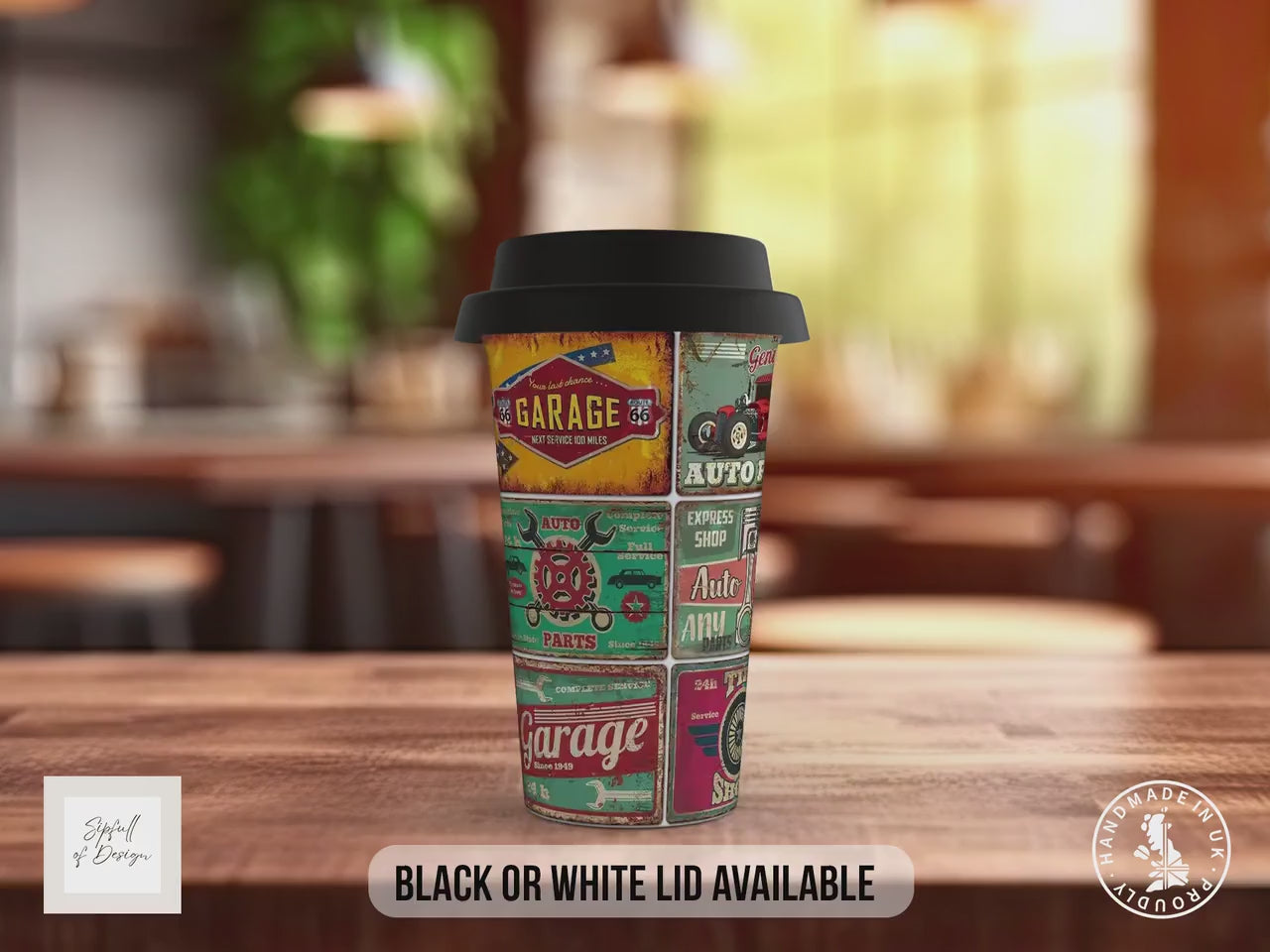 Dad Mechanic Garage Travel Mug – Retro Workshop Insulated Cup Gift