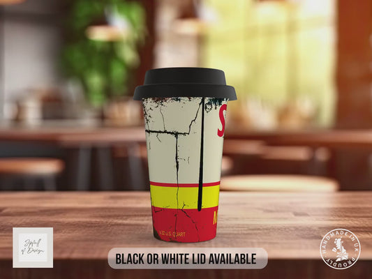 Shell Motor Oil Travel Mug – Vintage Petrolhead Insulated Coffee Cup