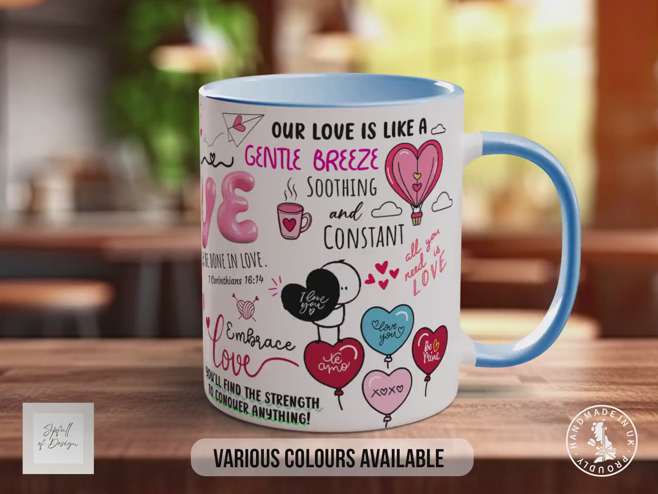 Love Mug | Inspirational Love Quotes Mug | Happy Valentine’s Day Gift | Handmade UK