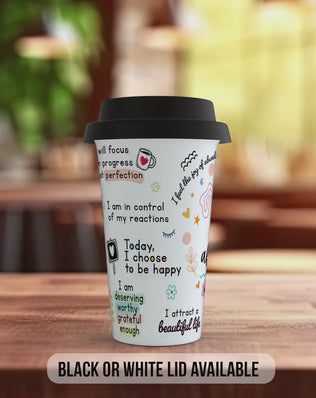 Brewing Daily Affirmations – Full-Wrap Motivational Travel Mug